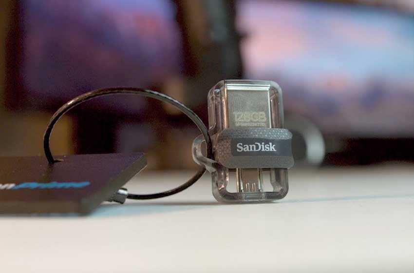 فلش مموری OTG Sandisk ultra dual M3 با ظرفیت 128 گیگابایت