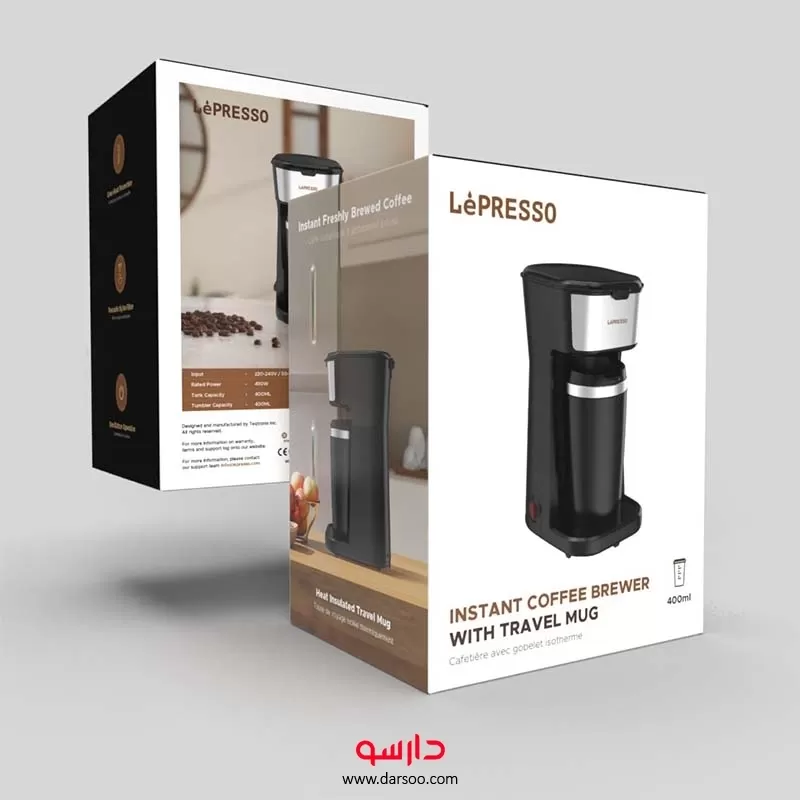 خرید قهوه‌ساز لپرسو همراه ماگ Lepresso Coffee Maker 450W مدل LPCMTMBK - 