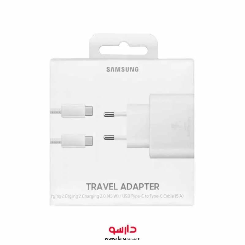 خرید شارژر دیواری سامسونگ 45 وات Travel Adapter 1.8m به همراه کابل تبدیل USB-C