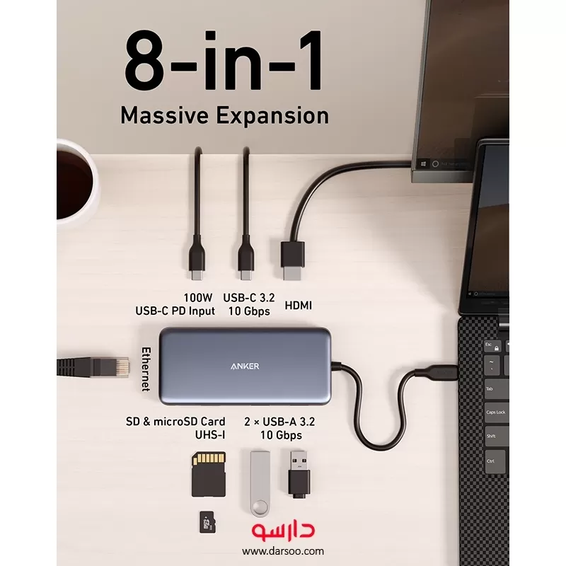 خرید هاب انکر PowerExpand 8 in 1 USB-C PD مدل A8383 - 