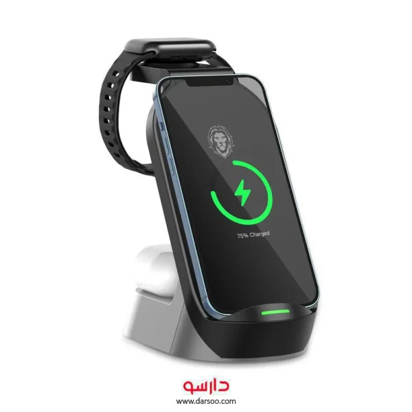 شارژر وایرلس 4 کاره ی گرین لاین Green 4 in 1 fast wireless charger 15w