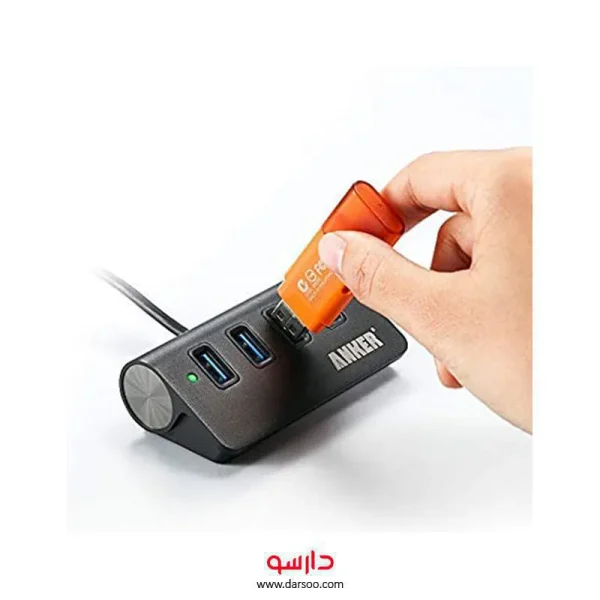 هاب چهار پورت Anker 4 Port Aluminum USB-3.0 Hub A7507