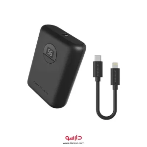 پاوربانک 10 هزار 20 واتی پاورولوژی مدل ultra compact همراه با کابل تایپ سی به لایتنینگ