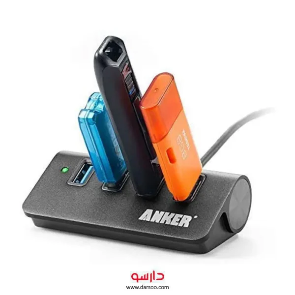 هاب چهار پورت Anker 4 Port Aluminum USB-3.0 Hub A7507