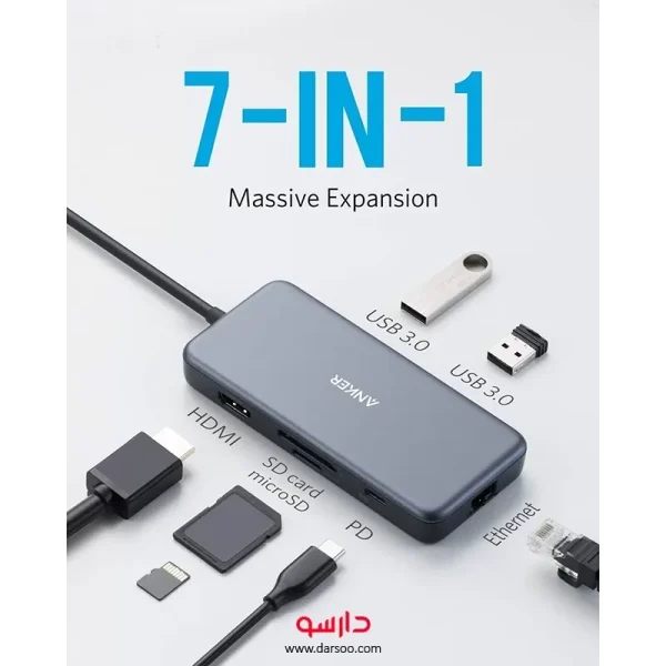 هاب انکر PowerExpand+ 7 in 1 USB-C PD مدل A8352