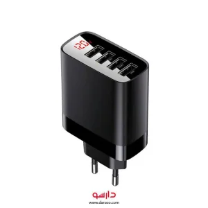شارژر دیواری بیسوس Baseus Mirror Lake Digital Display 4USB 30W EU