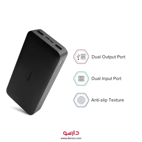 پاوربانک فست شارژ شیائومی Redmi Power Bank با ظرفیت 20000 میلی آمپر ساعت(گلوبال)